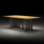 Spitalfields Dining Table // Natural Oak + Bronze (Medium: 87"L x 45"W x 30"H)