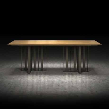 Spitalfields Dining Table // Natural Oak + Bronze (Medium: 87"L x 45"W x 30"H)