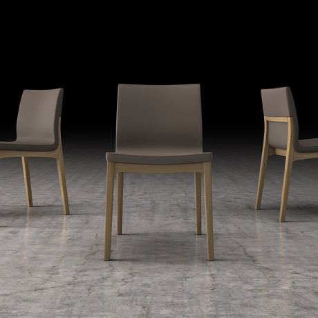 Enna Dining Chair // Set of 2 (Dove Gray + Natural Oak)