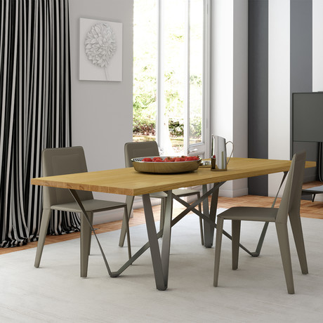Genoa Dining Table (Natural Oak + Anthracite)