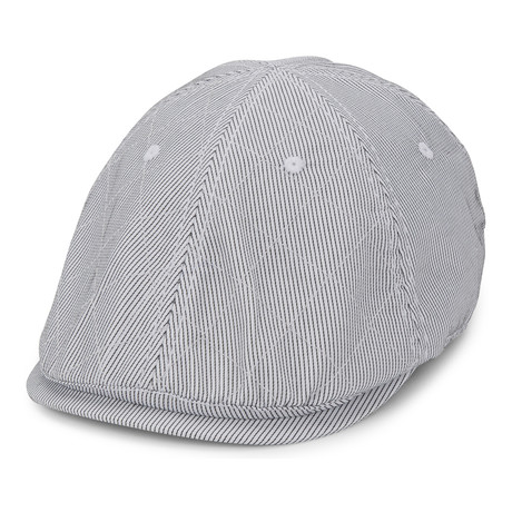 Stripe Quilted Driving Cap // White (Size: Small)