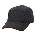 Plaid Admiral Baseball Cap // Black