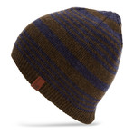 Striped Knit Beanie // Coffee