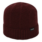 Rib Knit Textured Beanie // Dark Port