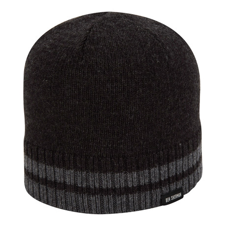 Placed Tiping Knit Beanie // Black
