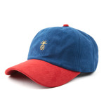 Pineapple Suede Dad Hat // Navy + Red