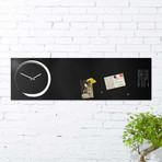 S-Enso Clock Board // Horizontal (Black Metal, White Graphics)
