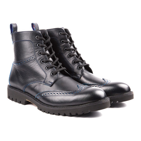 Men's Wingtip Boots // BlackBlue (US: 8)