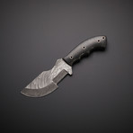Handmade Damascus Tracker Knife + Sheath // TRK-02