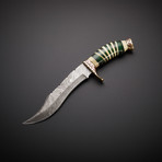 Handmade Damascus Hunting Knife + Sheath // SP-21