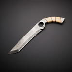 Handmade Damascus Hunting Knife + Sheath // SP-18