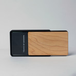 MRD Minimalist Wallet // Black Frame + Black Leather (Walnut)