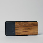 MRD Minimalist Wallet // Black Frame + Black Leather (Walnut)