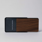 MRD Minimalist Wallet // Black Frame + Black Leather (Walnut)