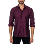 Patterned Long-Sleeve Button-Up // Maroon (S)