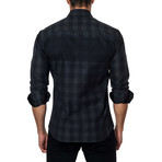 Plaid Long-Sleeve Button-Up // Grey + Charcoal (L)