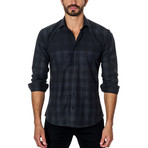 Plaid Long-Sleeve Button-Up // Grey + Charcoal (L)
