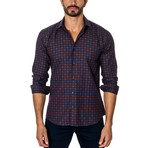 Plaid Long-Sleeve Button-Up // Navy + Wine (S)