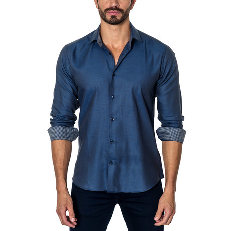 Long-Sleeve Button-Up // Blue (S)