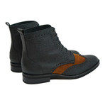 Medallion Wingtip Dress Boot // Black + Oxide (US: 6)