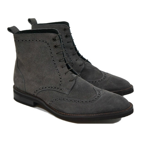 Suede Wingtip Dress Boot // Grey (US: 6)