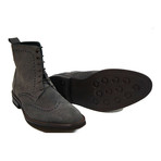 Suede Wingtip Dress Boot // Grey (US: 6)