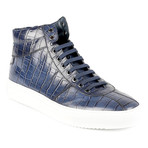 Modena Croc High-Top Sneaker // Blue (Euro: 43)