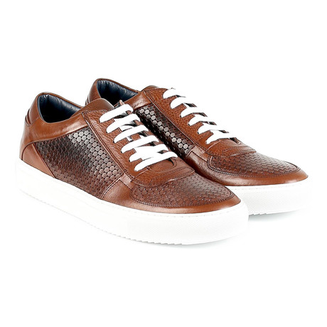 Roma Textured Low-Top Sneaker // Brown (Euro: 39)