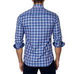 Long-Sleeve Button-Up // Blue + White (2XL)
