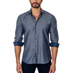 Long-Sleeve Button-Up // Steel Blue (L)