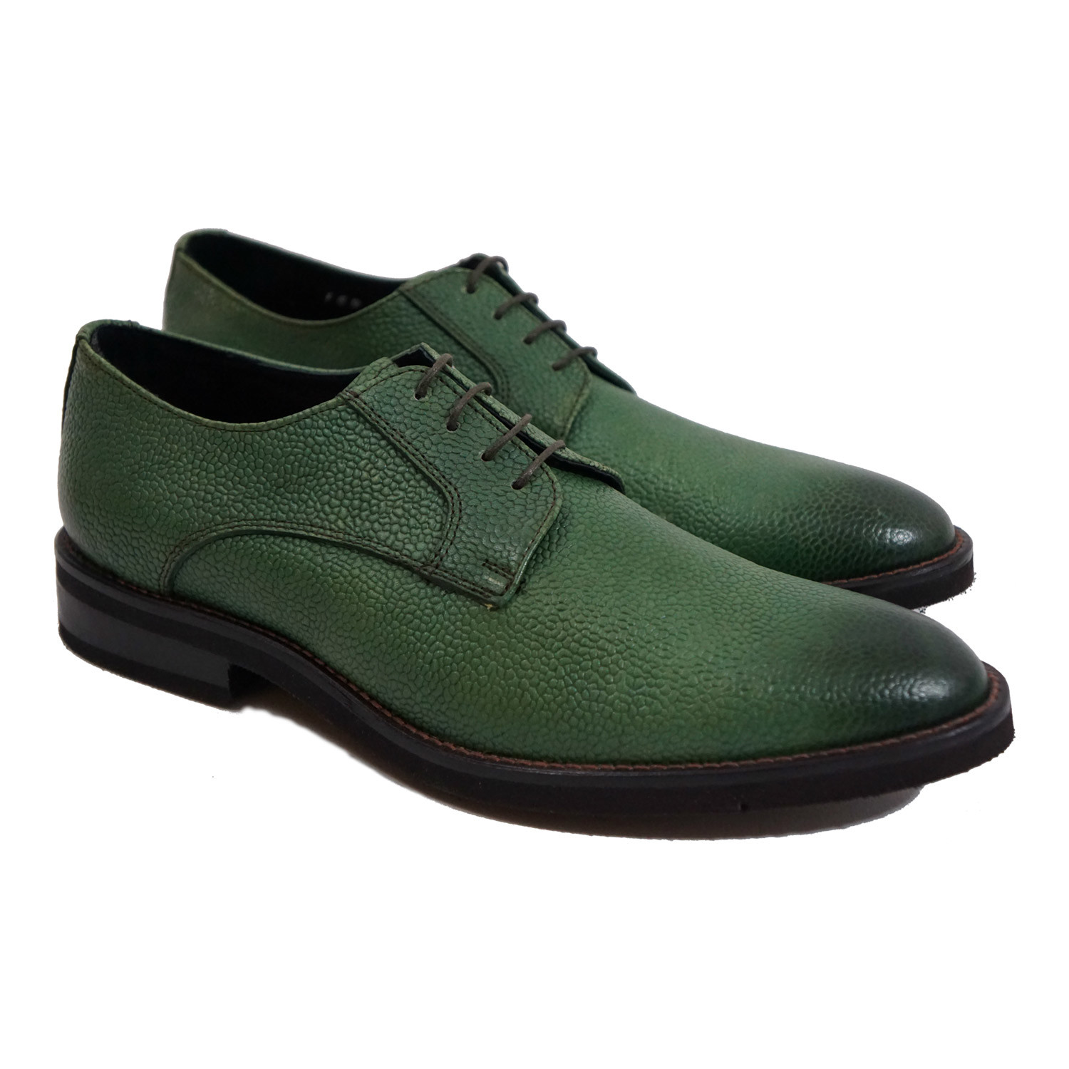 Grainy Leather Dress Shoe // Forest 