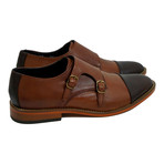 Double Monk Strap Dress Shoe // Tan + Brown (US: 7.5)