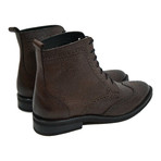 Medallion Wingtip Dress Boot // Brown (US: 8.5)