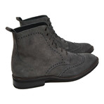 Suede Wingtip Dress Boot // Grey (US: 6)