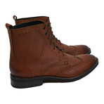 Medallion Wingtip Dress Boot // Tan (US: 7.5)