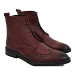 Medallion Wingtip Dress Boot // Wine (US: 8.5)