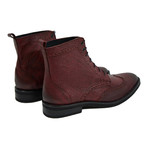 Medallion Wingtip Dress Boot // Wine (US: 6)