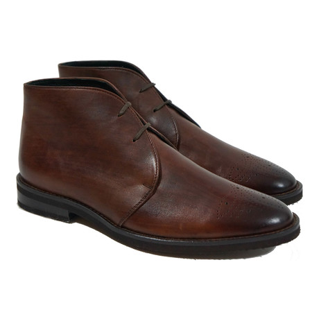 Medallion Toe Cap Chukka Boot // Brandy (US: 6)