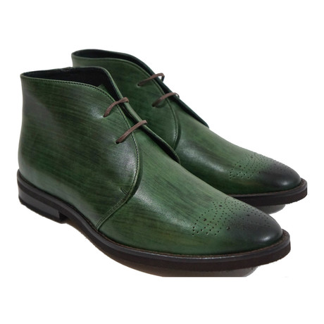 Medallion Toe Cap Chukka Boot // Forest Green (US: 6)