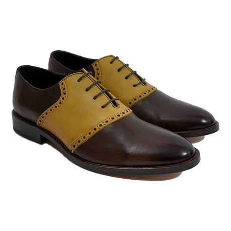 Two-Tone Dress Shoe // Brown + Mustard (US: 6)