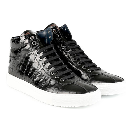 Modena Croc High-Top Sneaker // Black (Euro: 39)