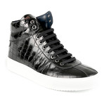 Modena Croc High-Top Sneaker // Black (Euro: 40)