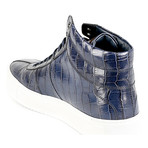 Modena Croc High-Top Sneaker // Blue (Euro: 43)