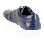 Roma Textured Low-Top Sneaker // Blue (Euro: 41)