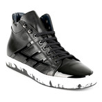 Turin Patent Leather High-Top Sneaker // Blsck (Euro: 40)