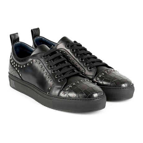 Reggio Embroidered Low-Top Sneaker // Black (Euro: 39)