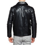 Zip-Up Stand Collar Jacket // Black (XL)