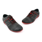 Stripe Stitch Lace-Up Sneaker // Black (Size: 43)