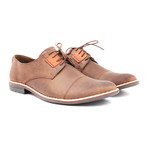 Contrast Blocked Captoe Suede Derby // Brown (Size: 42)