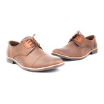 Contrast Blocked Captoe Suede Derby // Brown (Size: 42)